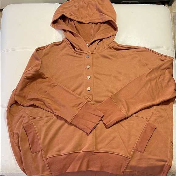heyson Tops - Women’s Stylish French Terry Hoodie Rust Color